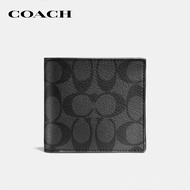 COACH กระเป๋าสตางค์ผู้ชายรุ่น 3-In-1 Wallet In Signature Canvas สีเทา CW380 CQ/BK