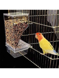 無髒亂鳥類自動餵食器,鸚鵡自動飼料器,有機玻璃種子食品容器,適用於小型和中型鸚鵡的鳥籠附件