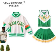 Things Season 4 Chrissy Cunningham คอสเพลย์เครื่องแต่งกาย Stranger Cheerleader Props Hawkins High School Lucas Sinclair Jacket Dress