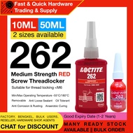 BOLT NUT SIZE M6-M20 10ml 50ml 262 LOCTITE thread lock glue diy wire rim custom seal anti rust screw