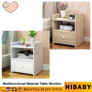 HIBABY Multifunctional Wooden Bedside Table Storage Cabinet Bedroom Cabinet Furniture With 1 Drawer