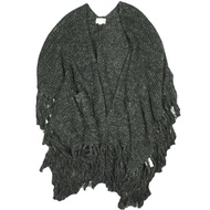 DENIM&SUPPLY 流蘇針織斗篷 288629691001 M/L 炭灰色Ralph Lauren Lauren 低針數外套 [二手] [DENIM&SUPPLY]