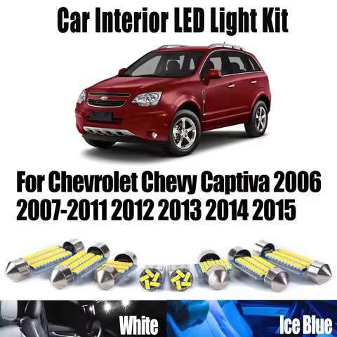 12Pcs For For Chevrolet Chevy Captiva 2006- 2014 2015 License Plate Lamp Canbus LED Interior Map Dom