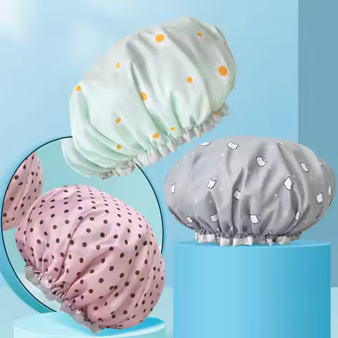 Waterproof shower cap women's printed hair cap cartoon cute shower mask shower cap