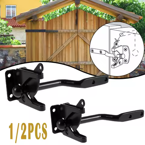1-2 PCS Self-Locking Gate Latch Carbon High Quality Steel Post Mounted Lever Locking Fence Gate Latc