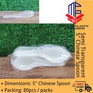Crystal Spoon 5" Clear Spoon Disposable Spoon [80pcs/packs] Disposable Plastic Spoon