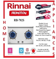 Rinnai RB-782S 2 BURNER BUILT-IN HOB STAINLESS STEEL - 1 Year Local Manufacturer Warranty