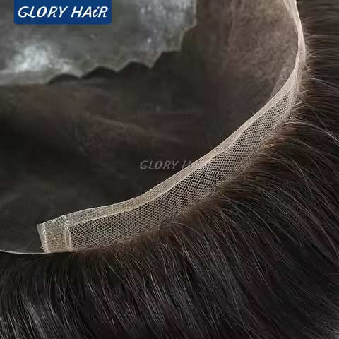 5x7 6x8 6x9 7x9 7x10 8x10 Q6 Men's Hairpiece French Lace With PU Hair Prosthesis Man Indian Human Ha
