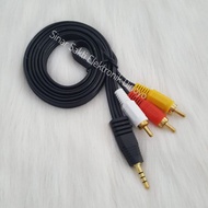 3.5mm male to 3 RCA male aux cable 3 in 1 audio aux to RCA cable/