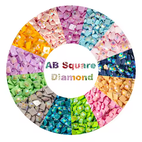 New Arrivals Single Color AB Square Diamond Beads for DIY Diamond Paintings Resin AB Drills 2.5mm AB