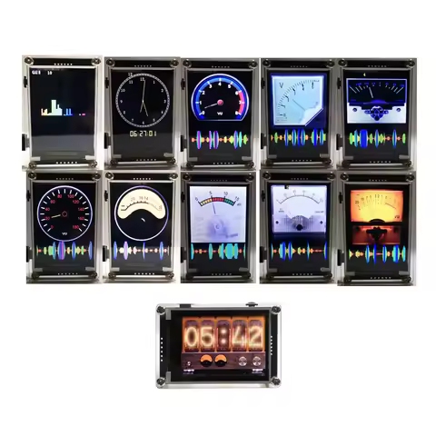 Music Spectrum Display Analyzer mini 2.4" LCD Audio Level Indicator Rhythm Balanced Analog VU METER 
