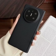 內地直送 - 适用OPPOFind N5凯夫拉纹理磁吸权杖手机壳折叠屏中轴铰链全包保护套碳纤维纹超薄高档商务男女外壳-细磁黑 OPPO Find N5