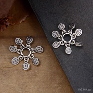 Distressed S925Good Meaning Accessories Dripping New Chinese Style Spacer Beads Pure Silver DIY Smal