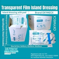 Oxymecx Sterile Transparent Wound Island Dressing – PU Film + Pad Waterproof (Full Box: 6x7 / 9x10 /