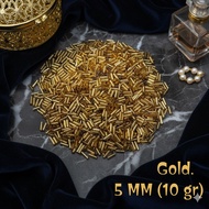 5mm Bamboo Bar Sequins for Hijab Sewing & Fine Details | DIY Gold Silver Crafts – 10g Contents
