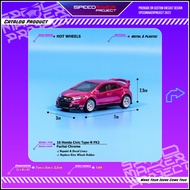 REPLIKA Hot Wheels Custom Honda Civic Type-R FK2 Chrome Fuchai Diecast Miniature Replica Car 1:64