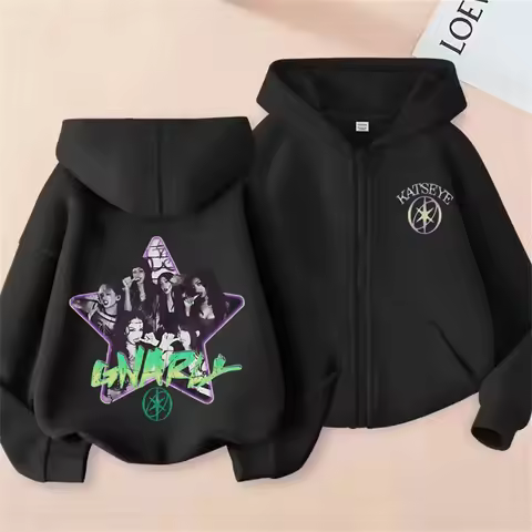 2026 New Toddler Boys Girls Clothes Girl Group Katseye Zipper Hoodie Kids KATSEYE Zip Up Hooded Tops
