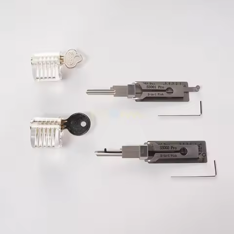 ss001 ss002 pro lishi 2 in 1 style with practice transparent lock sets for locksmith beginners