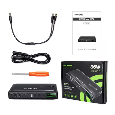 DC18W/36W DC1018L/DC1036L 1A/2A 5V/9V/12V Large Capacity Multipurpose Mini Portable UPS Backup Power