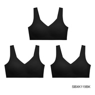 [แพ็ค 3 ชิ้น] Sabina เสื้อชั้นใน (ไม่มีโครง)  Seamless Fit รุ่น Soft Collection รหัส SBXK119 สีดำ