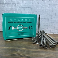 Choice - 3"X12 Iron Wood Screws / Steel Wood Screws Chw 3"X12
