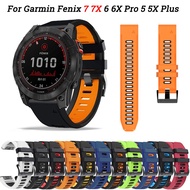 22mm 26mm Silicone Band Strap For Garmin Fenix 7X 7 Epix 6X 6 Pro 5X 5 Plus 3 3HR 945 935 Smart Watch Quickfit Wristband Belt