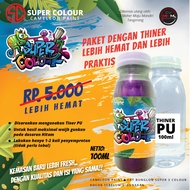 Cat Bunglon 500ml tiga warna Merah Biru Ungu SUPER COLOUR Bergaransi GRATIS TINER PU