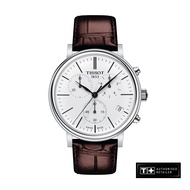 Tissot Carson Premium Chronograph Men’s Brown Leather Strap and White Dial Quartz Watch - T122.417.16.011.00