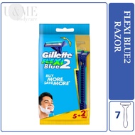 Gillette Men Blue 2 Flexi Disposable Razors 15 (Fixed Head) Gillette Shaver Disposable Razor