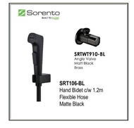 Sorento SRTWT910-BL Angle Valve + SRT106-BL Bidet c/w 1.2m Flexible Hose and Holder