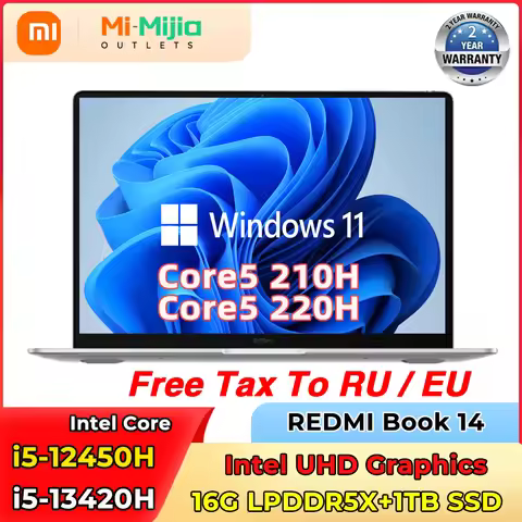 NEW 2025 Xiaomi REDMI BOOK 14 Laptop intel Core i5-12450H/i5-13420H 16GB RAM 512G SSD 14inch Screen