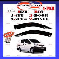 (4 PCS) Air Press NV200 Van Window Tingkap kereta Door Visor Mugen Small Move Nissan NV200 Van Kereta Tingkap Visor