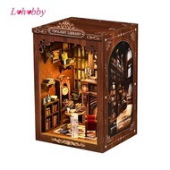 Lohobby DIY Book Nook Creative Craft Kit Miniature Library Scene Easy to Assemble Library Book Nook 