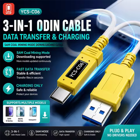 YCS-C06 SAM Download Mode Cable Combination USB-C Odin Mining Mode Data Cable for Sam S8-S26 Note 8-