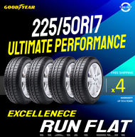 Goodyear 225/50R17 EXCELLENCE RUN FLAT ยางใหม่ ผลิตปี2021 ราคาต่อ4เส้น มีรับประกันจากโรงงาน แถมจุ๊บลมยาง ยางรันแฟลต ขอบ17 ขนาด 225 50R17 RUN FLAT จำนวน 4 เส้น