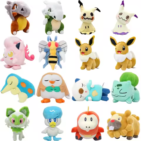 Pokemon Cubone Mimikyu Beedrill Scream Tail Plush Toys Cute Sleeping Oshawott Bulbasaur Bidoof Stuff