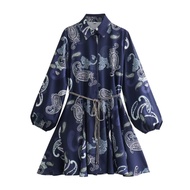 Blue Paisley Pattern Dress 75233