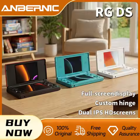2026 Hot Sale Anbernic RG DS Handheld Game Console 4" IPS Dual Screen Android 4000mAh Flip Video Gam