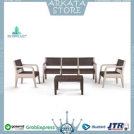 1 Set Olymplast Osc-R Seater Kursi Sofa Santai Rattan Chair Plastik