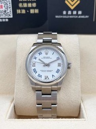 二手 Used ROLEX 勞力士 OYSTER PERPETUAL 177200 白色羅馬字 2017年 全套 FULL SET