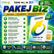 Simkad Tone Wow Prepaid 5G Highspeed & Unlimited Calls (Pakej Biz)