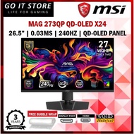 MSI MAG 273QP QD-OLED X24 (26.5", WQHD, 0.03MS, 240HZ, QD-OLED) FLAT GAMING MONITOR