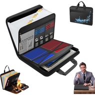 File Folder Large Capacity A4 Fireproof File Folder with Handle Waterproof Foldable Accordion Docume