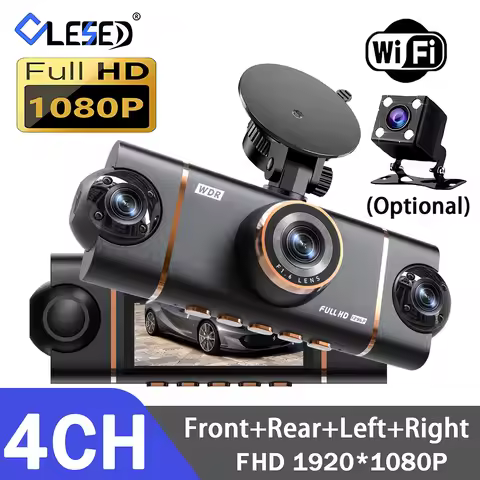 4 Channel Dash Cam Wifi Full HD1080P Car DVR 4 Cameras Dashcam Video Recorder Night Vision Black Box