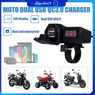 LST12V/24V Motorcycle Charger Dual USB Charger Mobile Phone QC3.0 Flash Charging Waterproof car charger with voltage monitor
