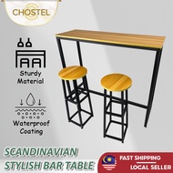 Chostel HP065 Stylish Bar Table Set (1 TABLE + 2 BAR STOOLS) Dining Table Kitchen Bar Furniture Dini