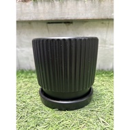 D-11cm H-11 black matte ceramic pot