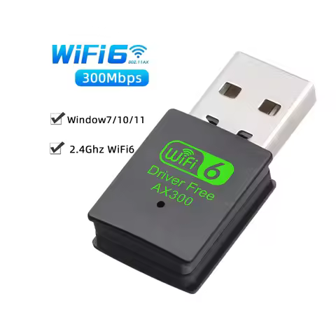 AX300 802.11ax Wireless WiFi Receiver 287Mbps WiFi 6 Adapter 2.4G WiFi Card Wifi6 USB Dongle for PC 