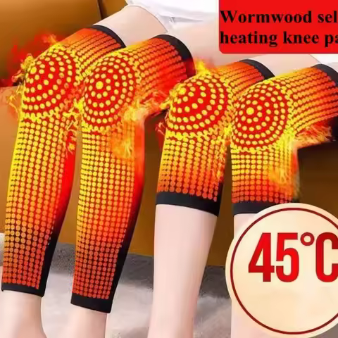 1 Pair Self Heating Support Knee Pads Tourmaline Knee Brace Warm for Arthritis Joint Pain Relief Inj