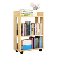[特價]【慢慢家居】省空間多功能可移動書櫃(2入)移動書櫃-白*1+橡木*1
